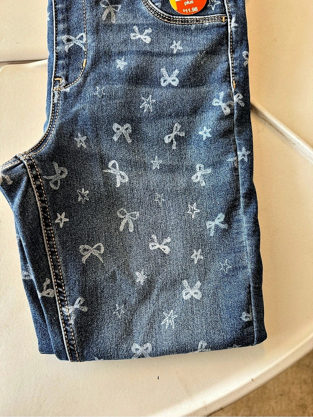 Wonder Nation Jegging Patterned Denim Jeggings in Blue Size L (10-12) Plus NWT